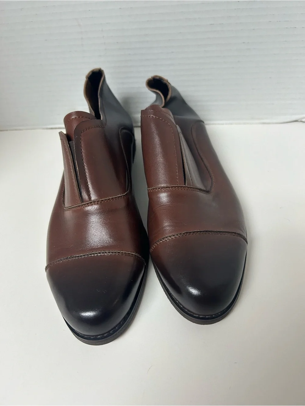 Handmade Leather Ombre Cap Toe Laceless Oxfords / Loafers | Fits US W 8 - 8.5